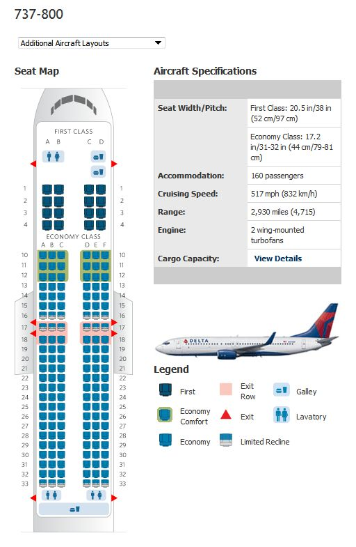 Delta Airlines Aircraft Seatmaps